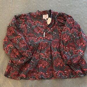 NWT Victoria Dunn Bronwen Blouse in Lava Falls